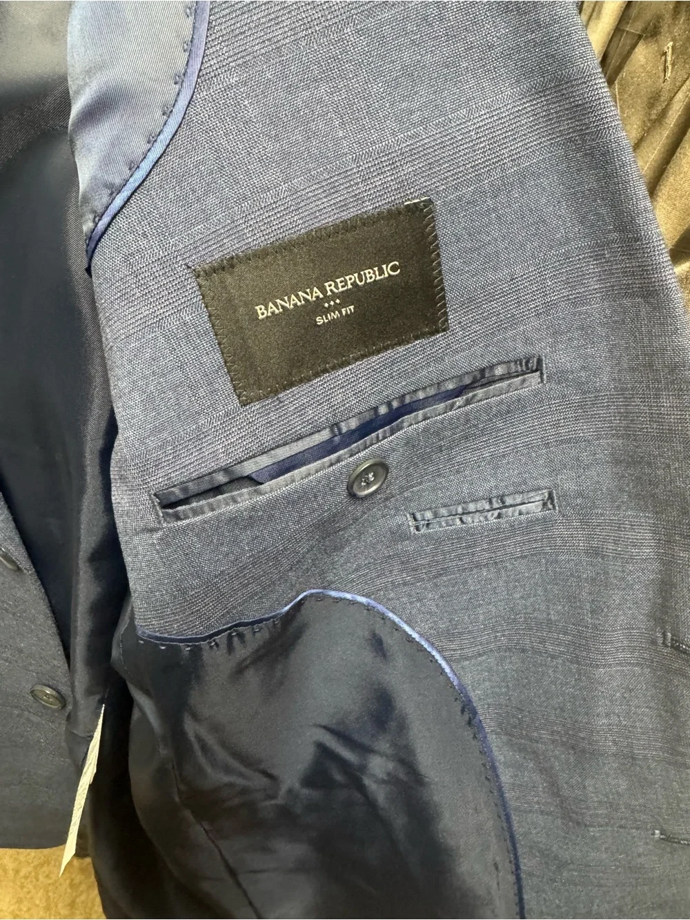 Banana Republic Navy Blue Suit Jacket with Satin Lining